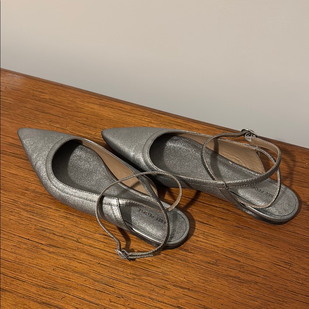 Free People - Silver Women's Pointed Flats